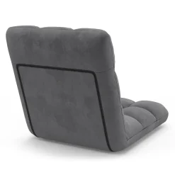 Chaise de sol pliante 15 positions en velours gris anthracite*IDMarket Best
