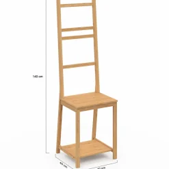 Chaise porte-serviettes en bambou*IDMarket Discount