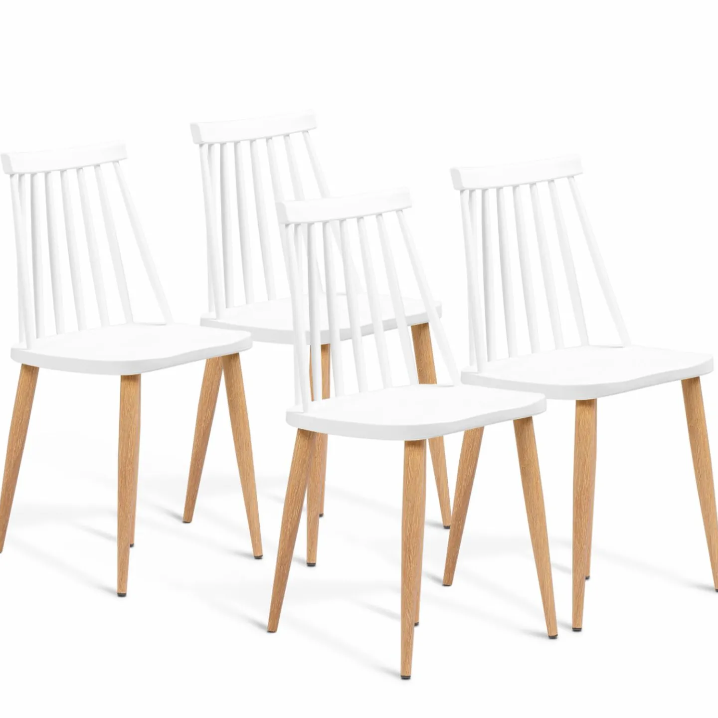 Chaises à barreaux blanches style scandinave*IDMarket Online