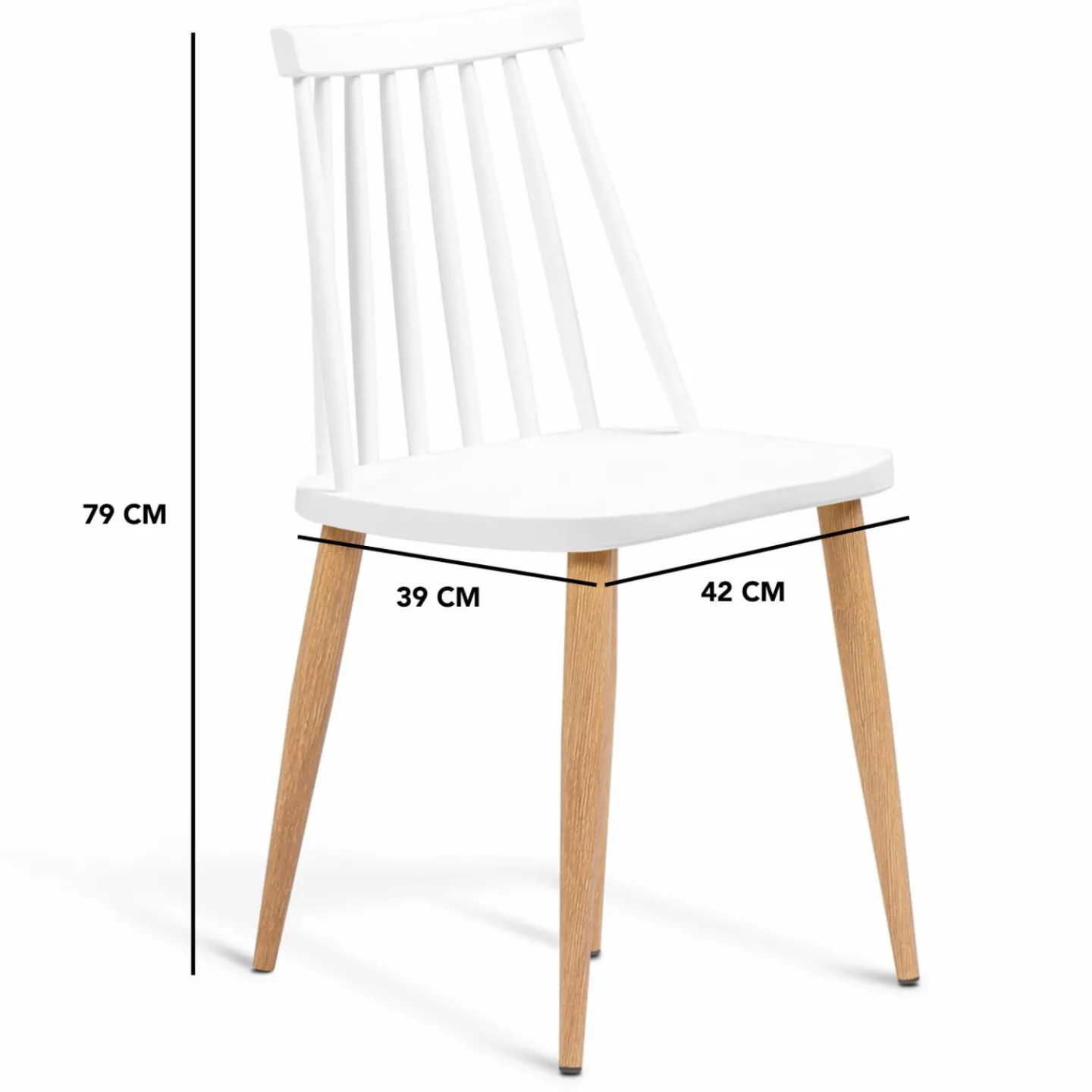 Chaises à barreaux blanches style scandinave*IDMarket Online