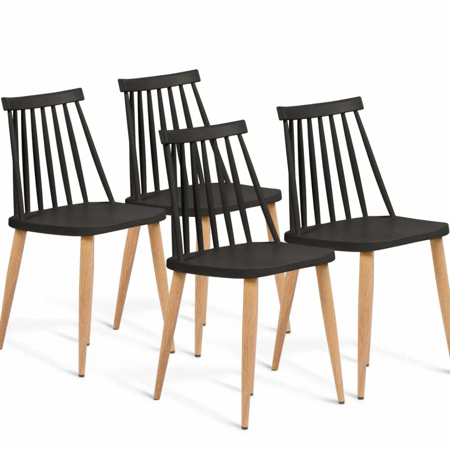 Chaises à barreaux noires style scandinave*IDMarket Clearance