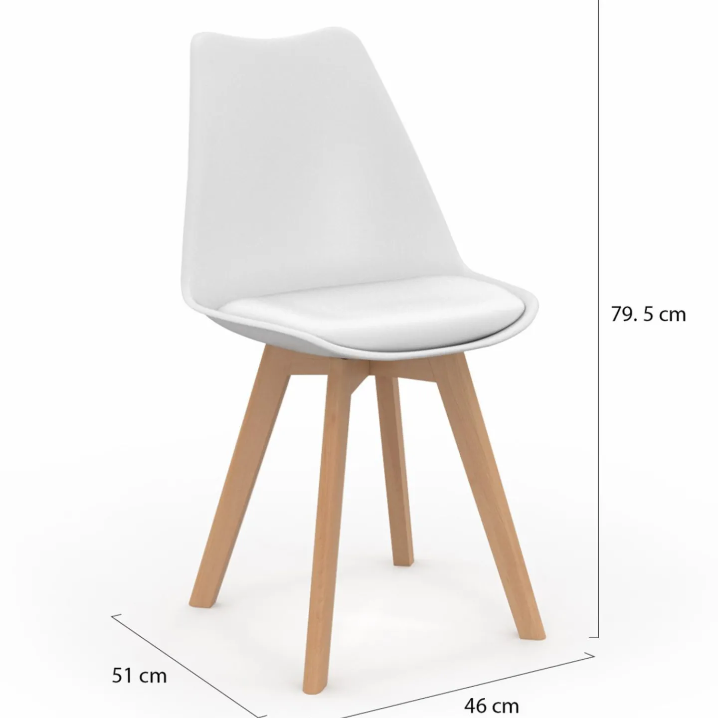 Chaises blanches scandinaves salle à manger : lot de 8*IDMarket Clearance