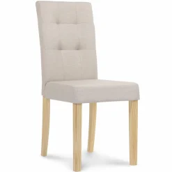 Chaises capitonnées beiges chinées*IDMarket Online