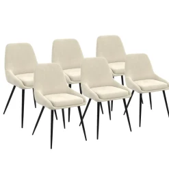 Chaises confortables en velours beige avec accoudoirs*IDMarket Discount
