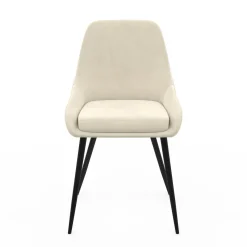 Chaises confortables en velours beige avec accoudoirs*IDMarket Discount