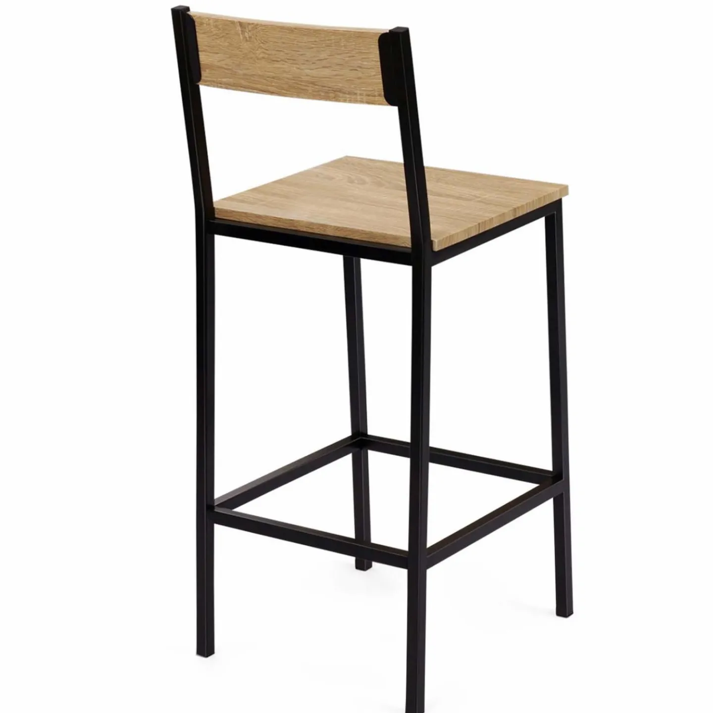 Chaises de bar industrielles métal et bois avec dossier x4*IDMarket Clearance