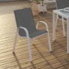 Chaises de jardin empilables blanc et gris : lot de 4*IDMarket Online