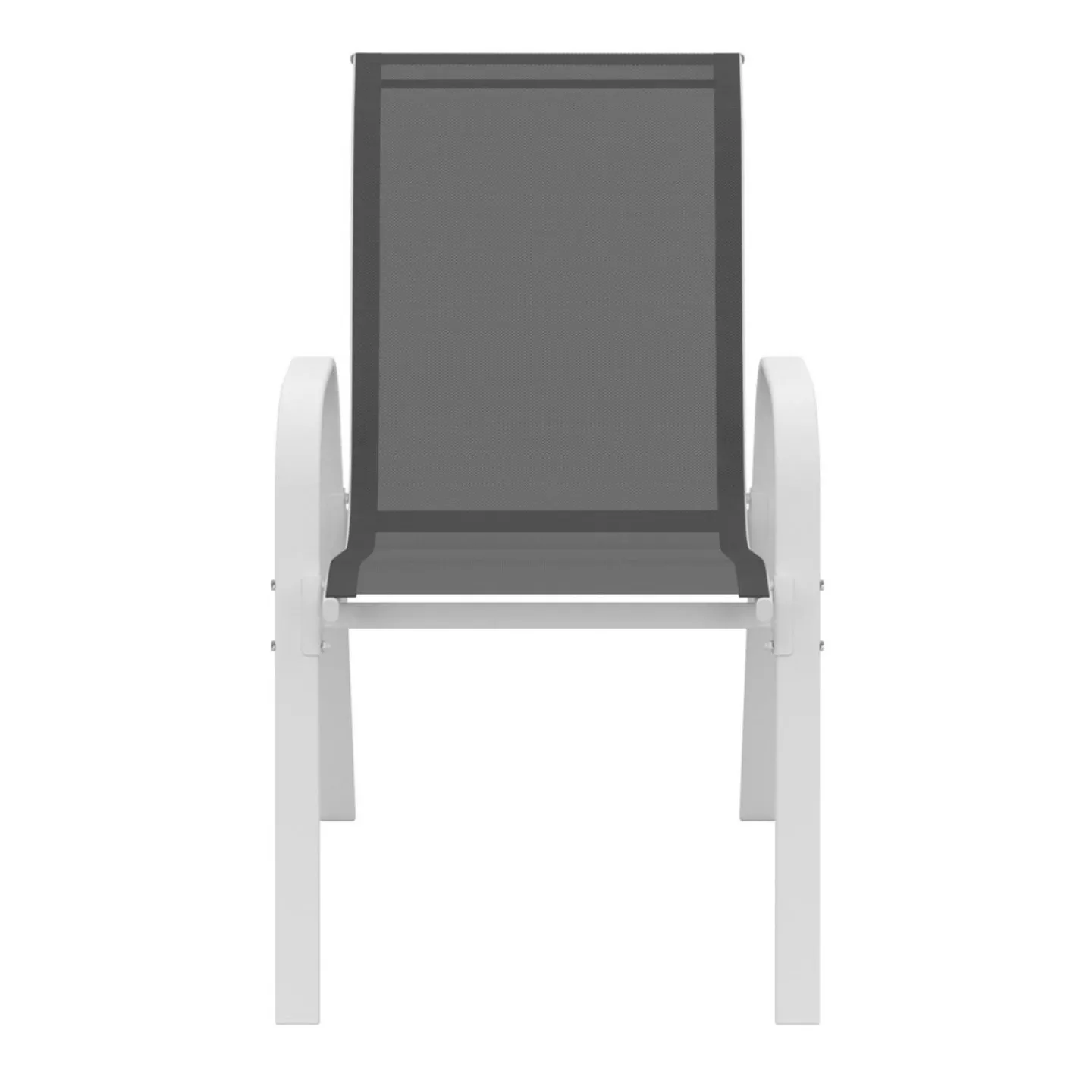 Chaises de jardin empilables blanc et gris : lot de 4*IDMarket Online