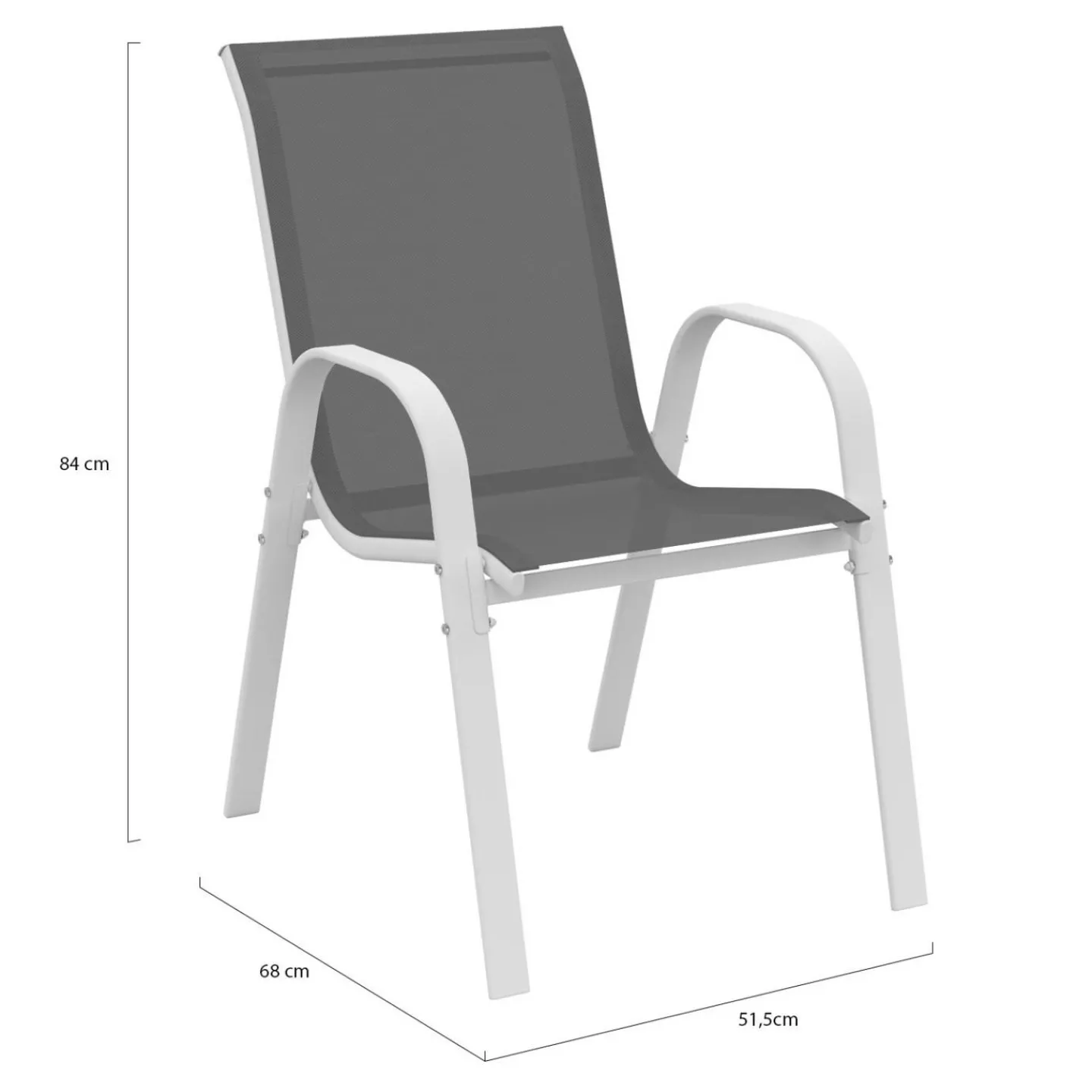 Chaises de jardin empilables blanc et gris : lot de 4*IDMarket Online