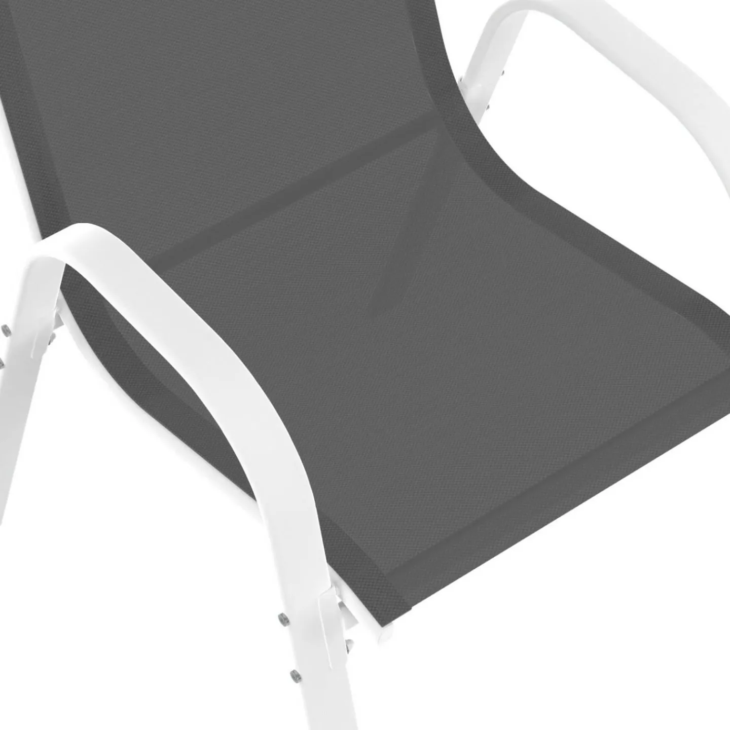 Chaises de jardin empilables blanc et gris : lot de 4*IDMarket Online