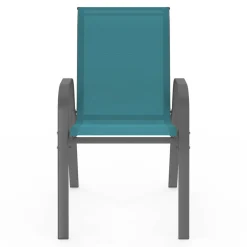 Chaises de jardin empilables bleu canard : lot de 6*IDMarket Best