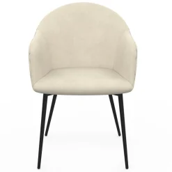 Chaises de salle à manger design en velours gaufré beige*IDMarket Best