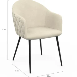 Chaises de salle à manger design en velours gaufré beige*IDMarket Best