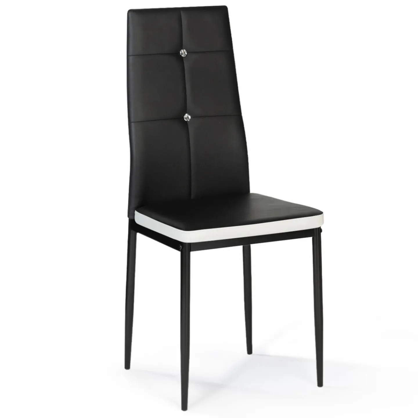 Chaises de salle à manger noires et blanches avec strass*IDMarket Hot
