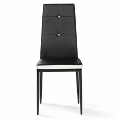 Chaises de salle à manger noires et blanches avec strass*IDMarket Hot