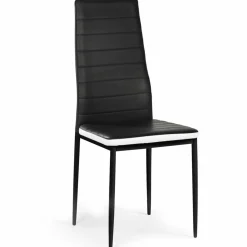 Chaises de salle à manger noires avec bandeau blanc*IDMarket New