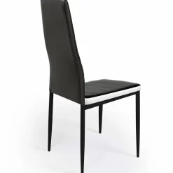 Chaises de salle à manger noires avec bandeau blanc*IDMarket New