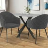 Chaises de salle à manger design en velours gris foncé*IDMarket
