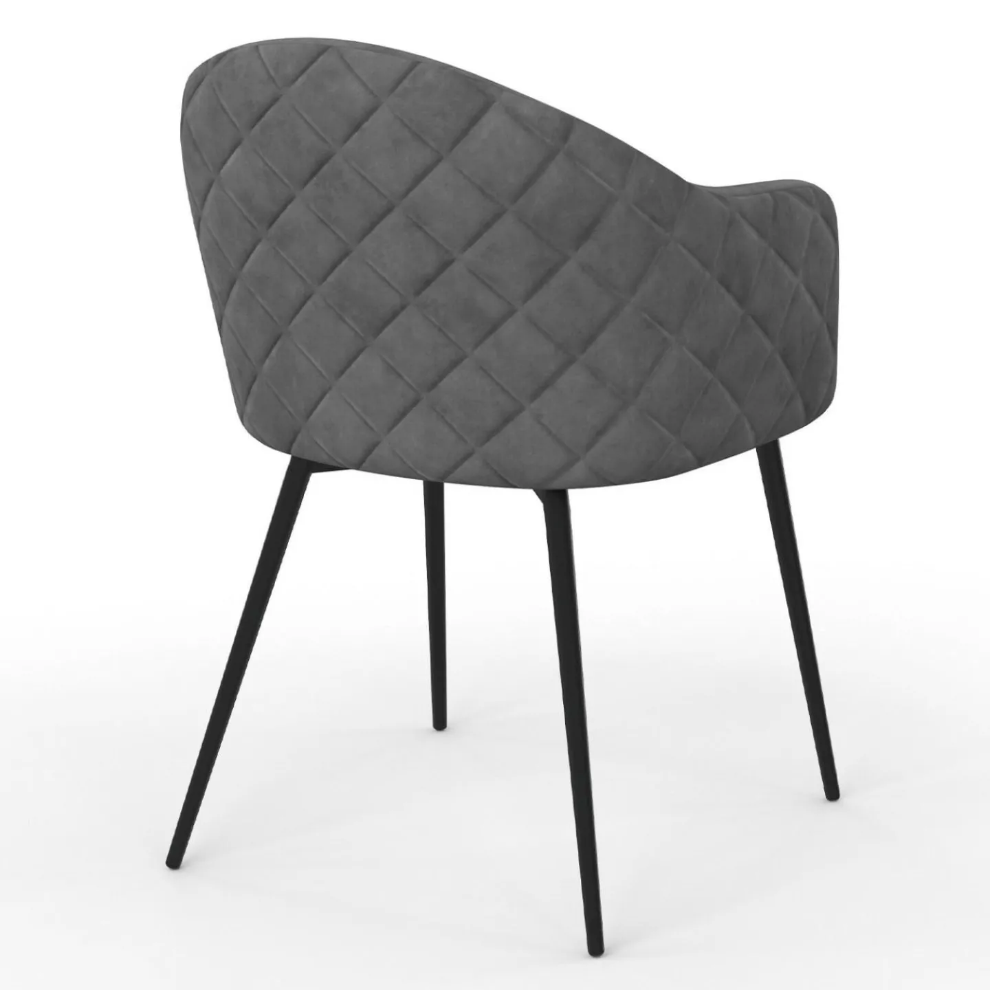 Chaises de salle à manger design en velours gris foncé*IDMarket