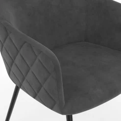 Chaises de salle à manger design en velours gris foncé*IDMarket