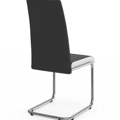 Chaises de salle à manger noires liseré blanc*IDMarket Online