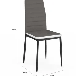 Chaises de salle à manger grises et blanches ROMANE*IDMarket Discount