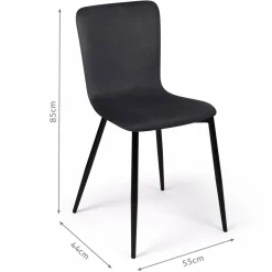 Chaises design en velours gris foncé x4*IDMarket Discount