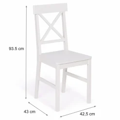 Chaises en bois blanc lot de 4*IDMarket Hot