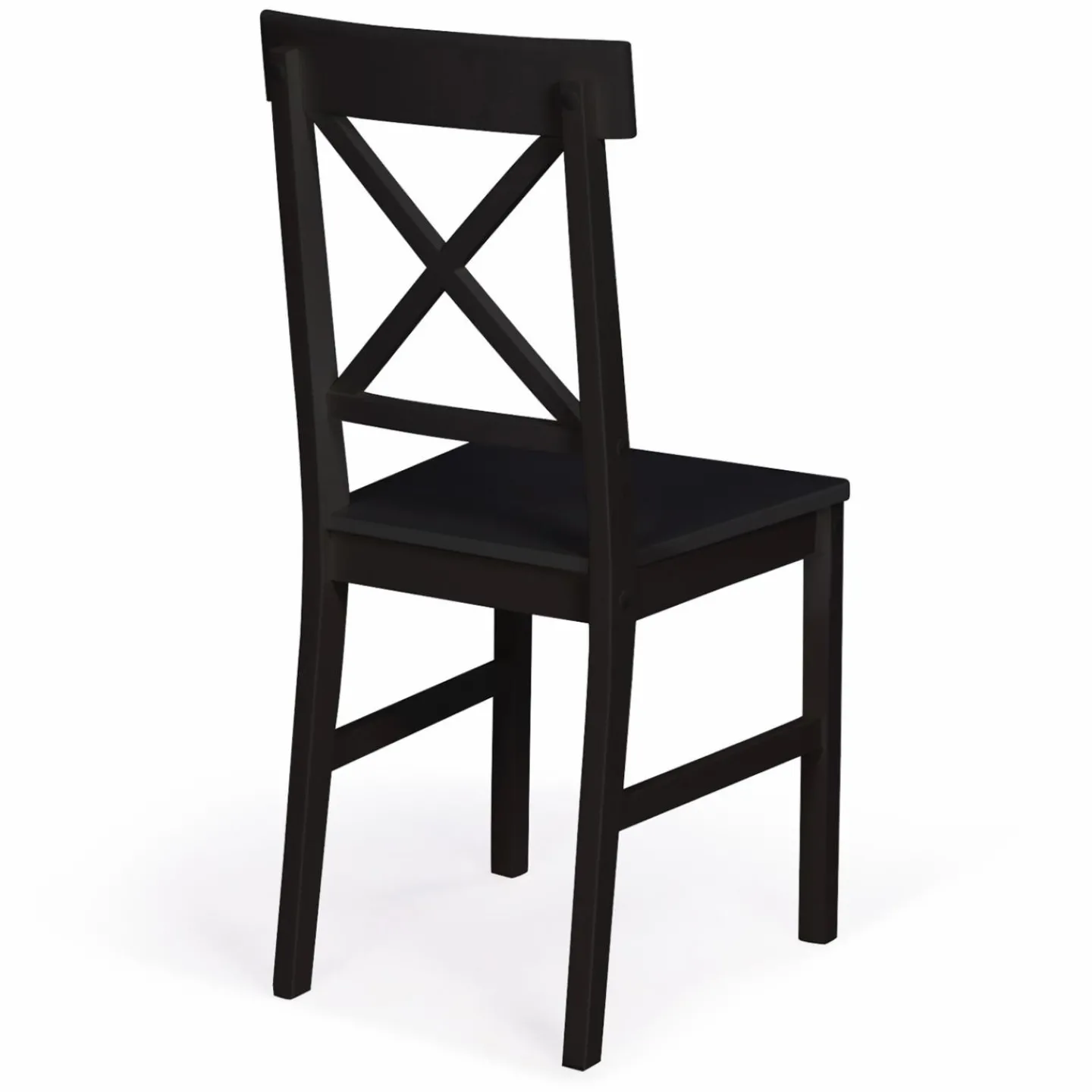 Chaises en bois noir lot de 4*IDMarket