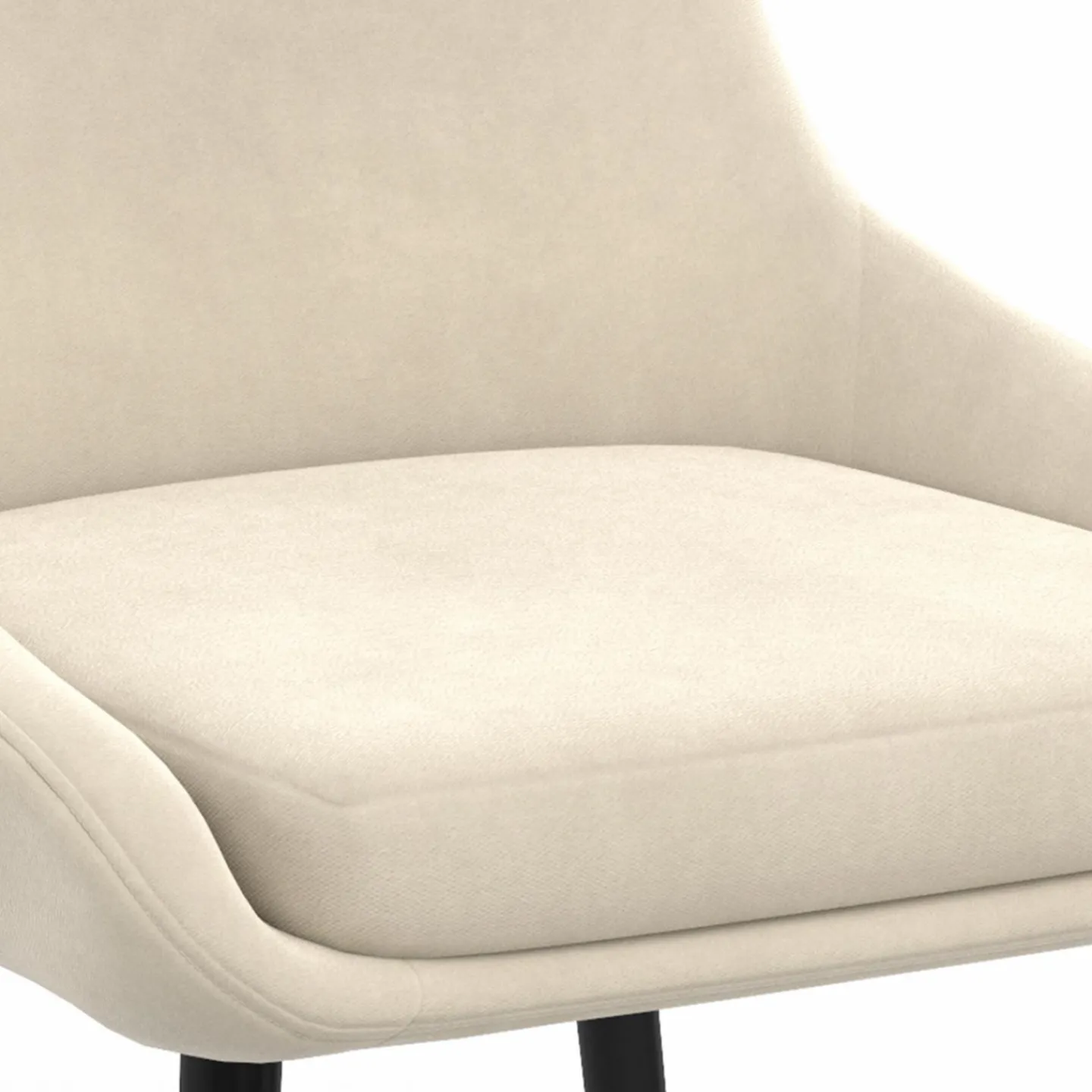 Chaises en velours beige avec demi-accoudoirs*IDMarket Best