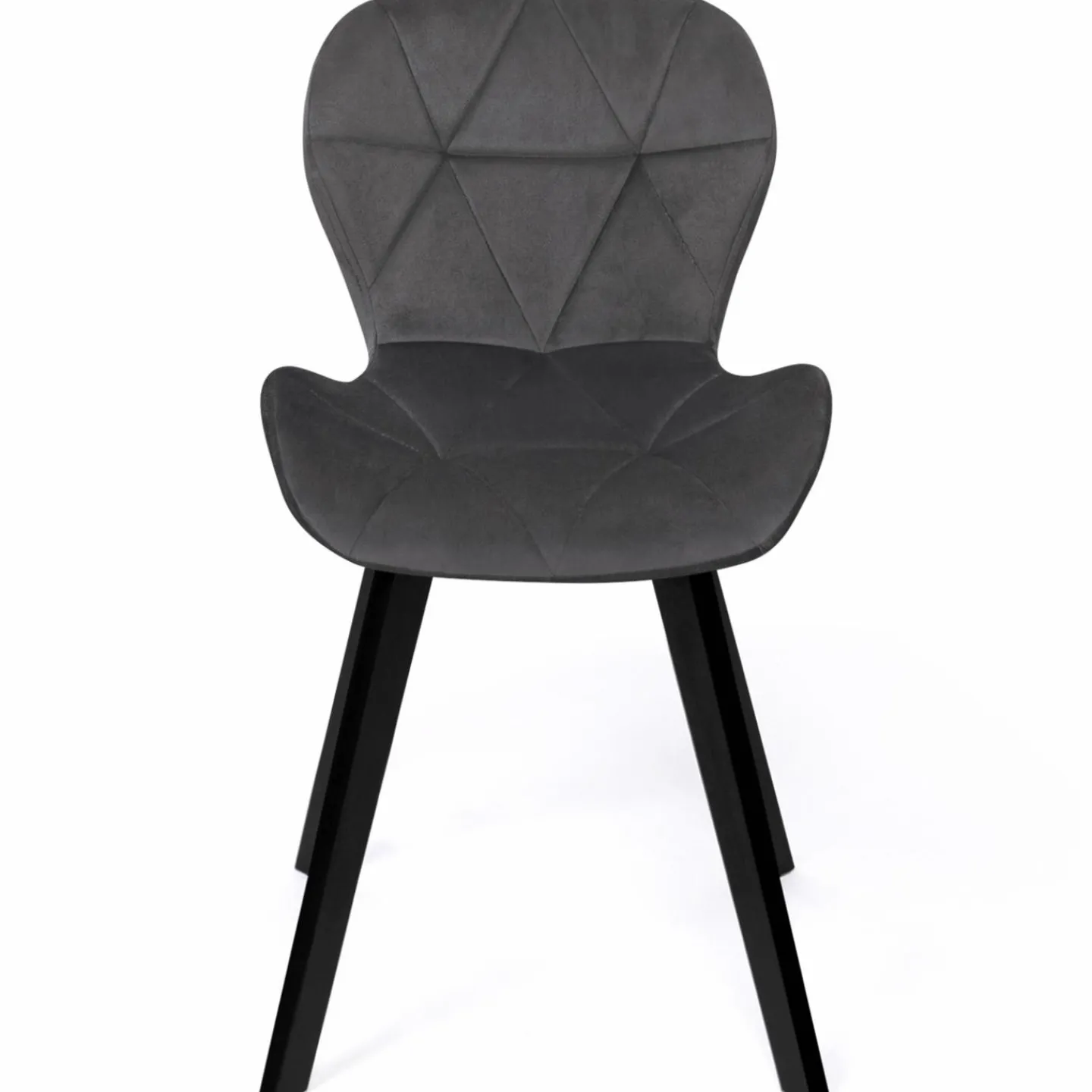 Chaises en velours matelassée bleu, gris foncé, gris clair et jaune*IDMarket Online