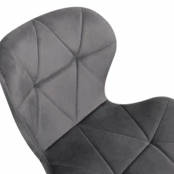 Chaises en velours matelassée bleu, gris foncé, gris clair et jaune*IDMarket Online