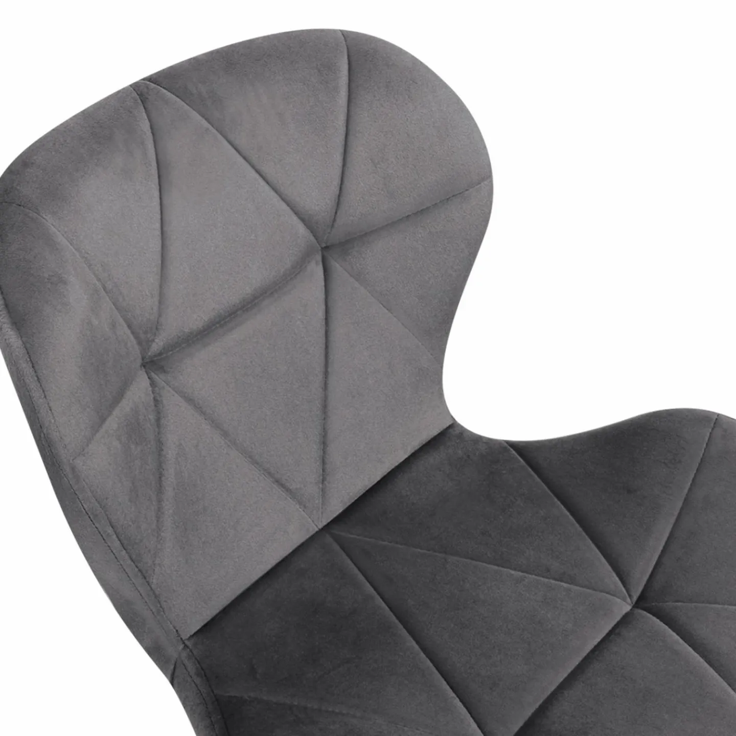 Chaises en velours matelassée bleu, gris foncé, gris clair et jaune*IDMarket Online