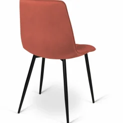 Chaises en velours multicolore terracotta, gris foncé et beige*IDMarket Best