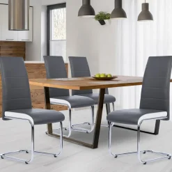 Chaises grises et blanches design pour salle à manger*IDMarket Discount