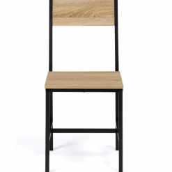 Chaises industrielles bois et métal : lot de 4*IDMarket New