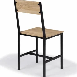 Chaises industrielles bois et métal : lot de 4*IDMarket New