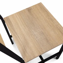 Chaises industrielles bois et métal : lot de 4*IDMarket New