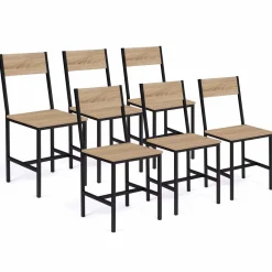 Chaises industrielles en métal noir et bois*IDMarket Outlet
