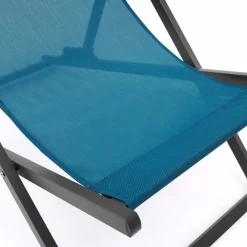 Chaises longues bleu canard pliables*IDMarket New