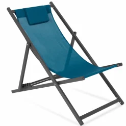 Chaises longues bleu canard pliables*IDMarket New