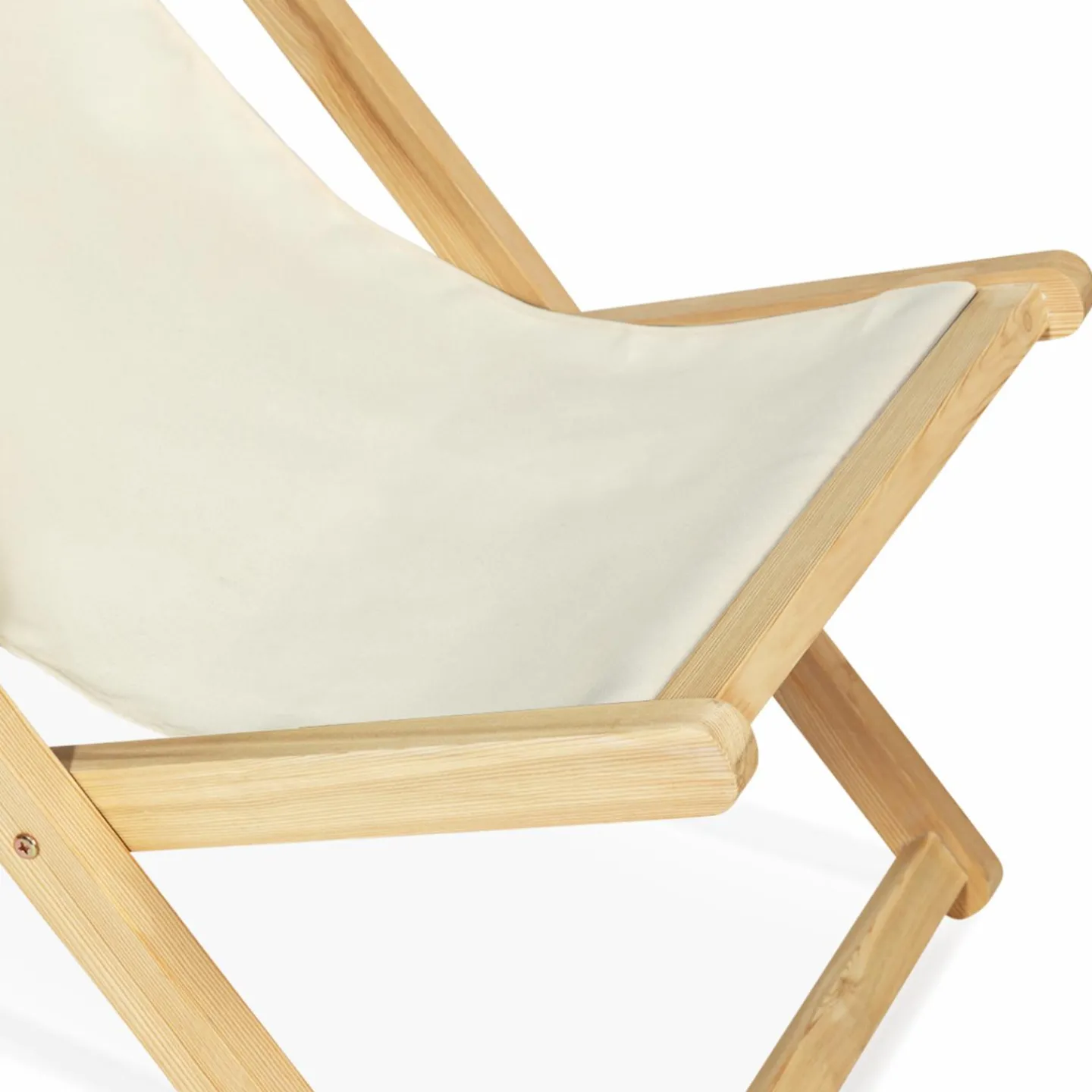Chaises longues pliables 4 positions écrue*IDMarket Sale