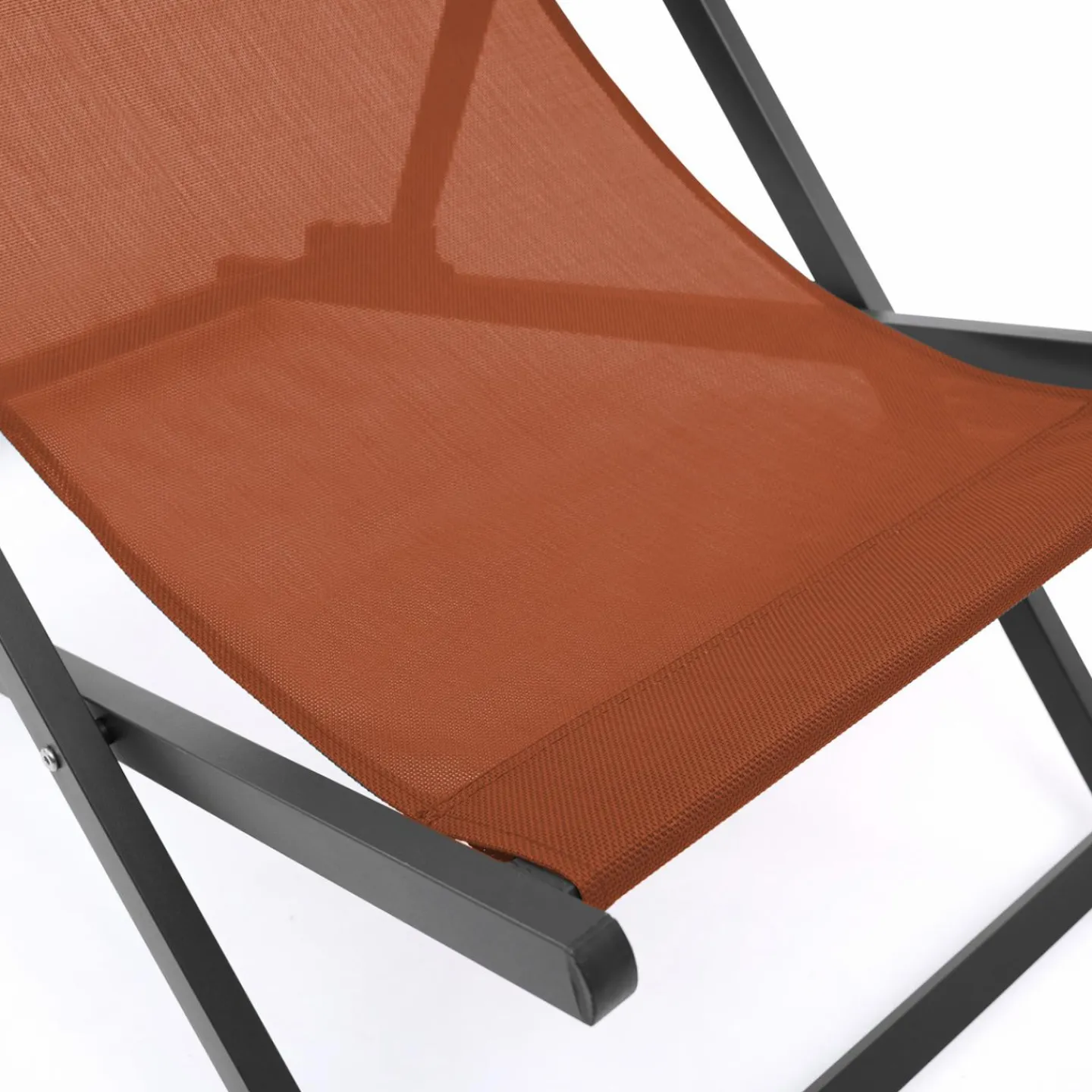Chaises longues terracotta pliables*IDMarket
