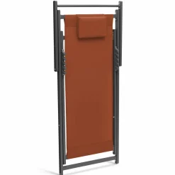 Chaises longues terracotta pliables*IDMarket