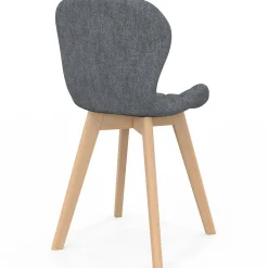 Chaises matelassées en tissu gris foncé pour salle à manger*IDMarket Clearance