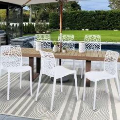 Chaises nid d'abeille blanc : lot de 6*IDMarket Sale