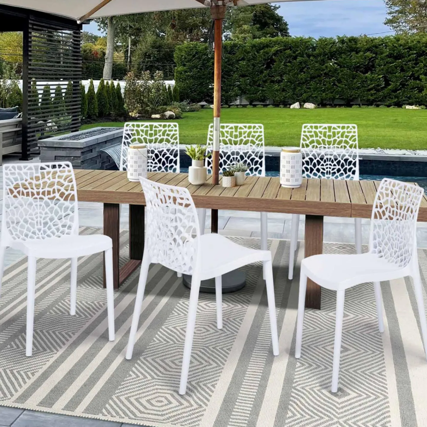 Chaises nid d'abeille blanc : lot de 6*IDMarket Sale