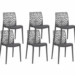 Chaises nid d'abeille gris anthracite : lot de 6*IDMarket Sale