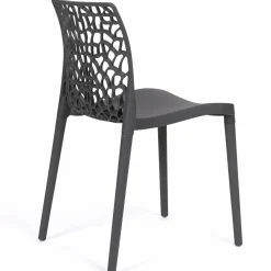 Chaises nid d'abeille gris anthracite : lot de 6*IDMarket Sale