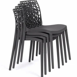 Chaises nid d'abeille gris anthracite : lot de 6*IDMarket Sale